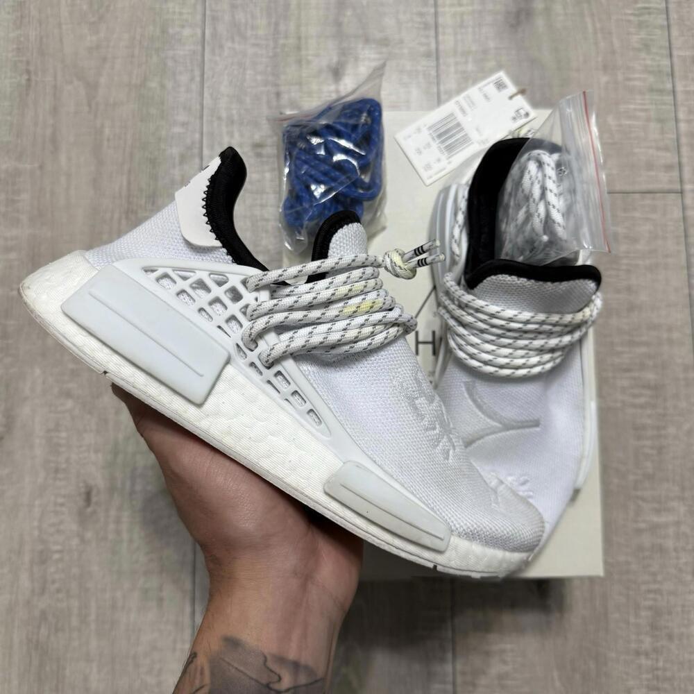 Adidas x NMD HU Human Race Pharrell Williams GY0092 Core White Size 4 Men